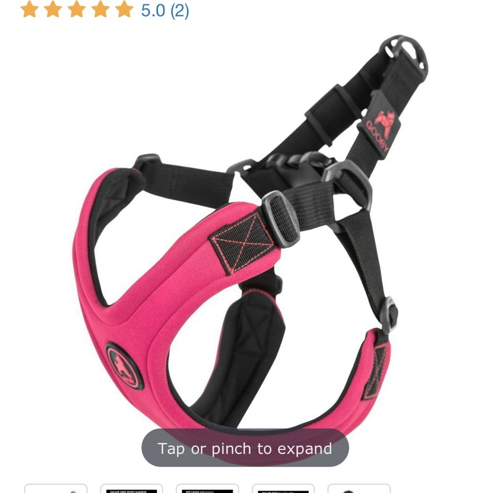 Gooby Escape-free Sport Harness for Medium dog 14.25-21.5in chest Barbie Pink - Picture 4 of 9